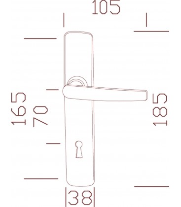 Ensemble/Plaque BLOIS Zamak Chromé Serrure 165 mm